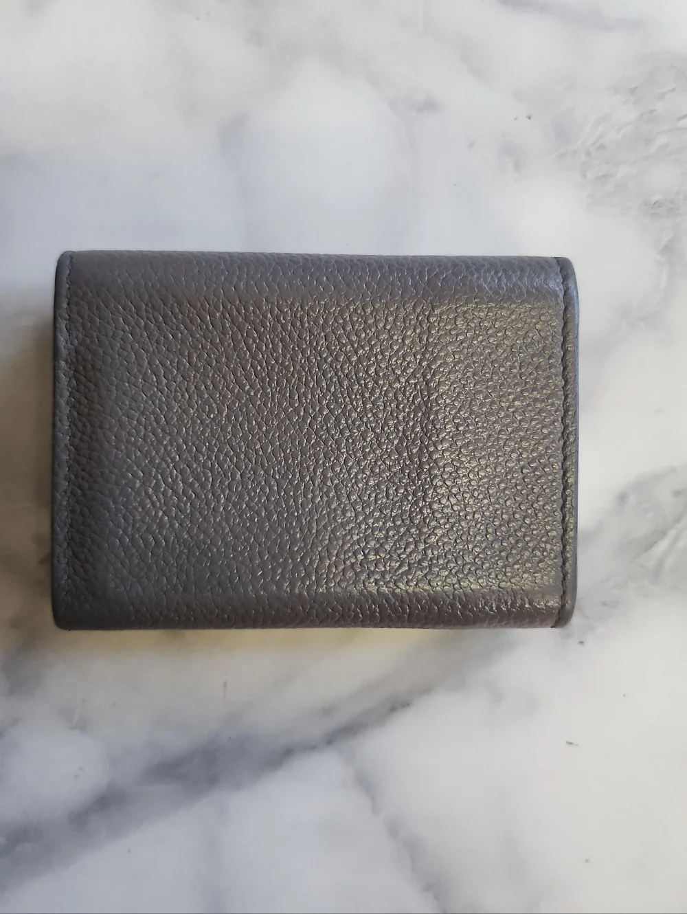 Authentic Gray Leather YSL compact Trifold Wallet - Picture 2 of 9